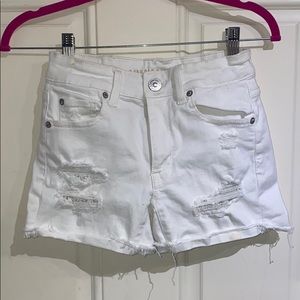 White AEO Jean Shorts